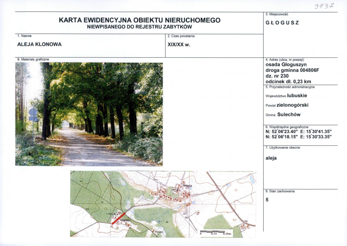 Karta obiektu niewpisanego do rejestru, skan nr 1