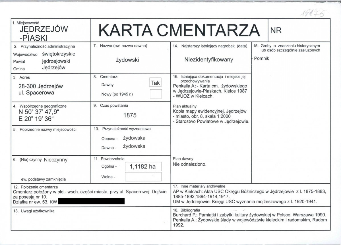 KC - Karta cmentarza, skan nr 1
