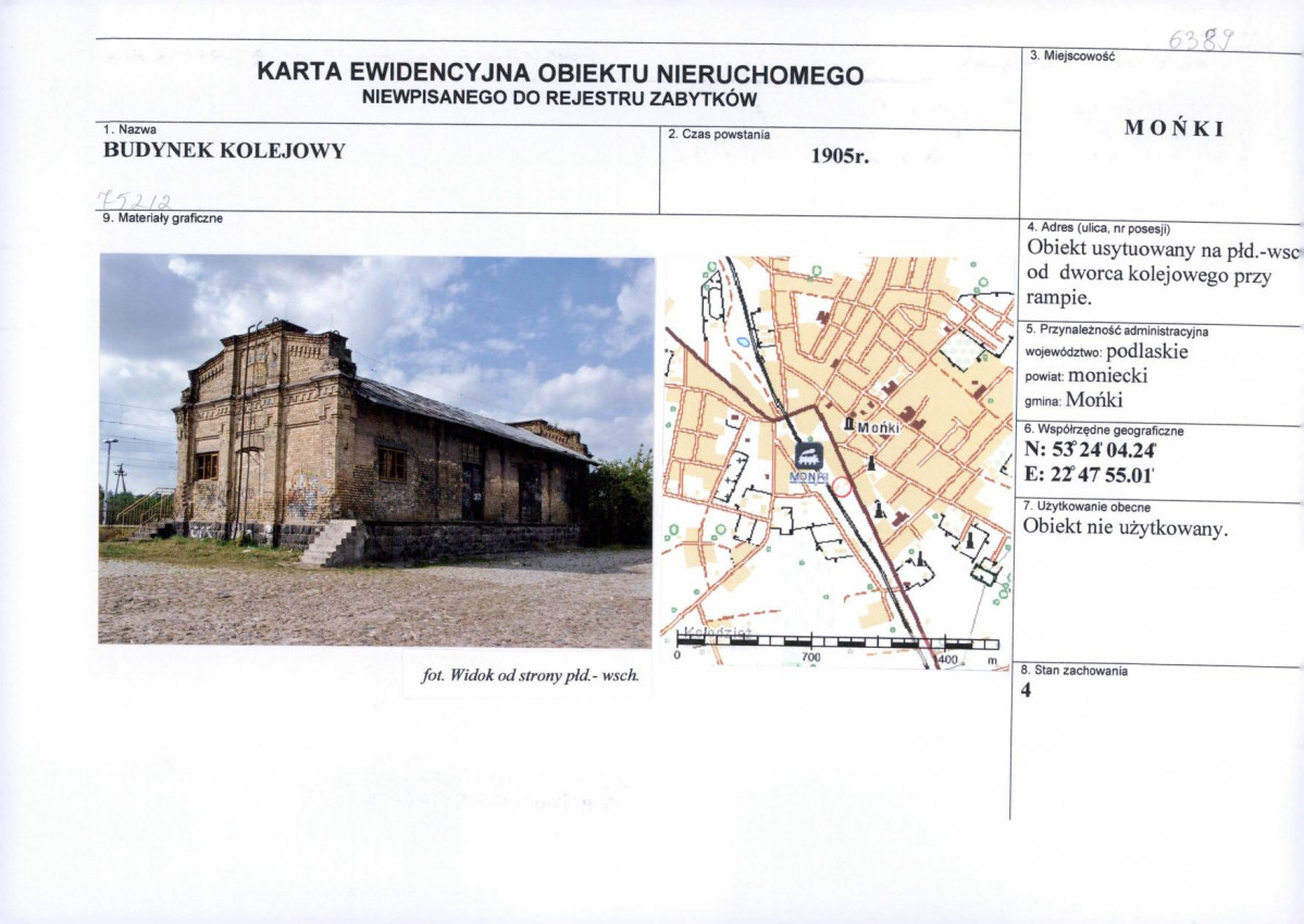 KEZN - Karta obiektu niewpisanego do rejestru, skan nr 1