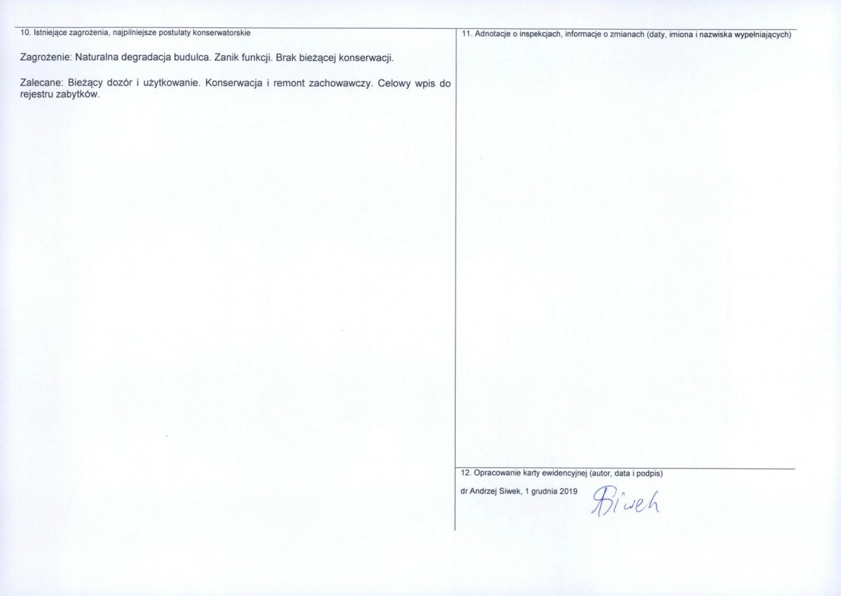 Karta obiektu niewpisanego do rejestru, skan nr 2