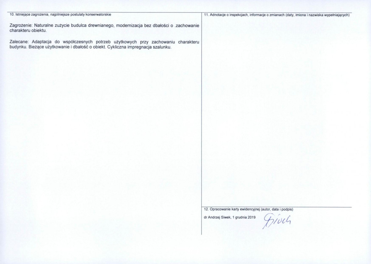 Karta obiektu niewpisanego do rejestru, skan nr 2