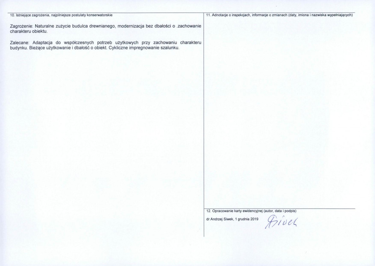 Karta obiektu niewpisanego do rejestru, skan nr 2