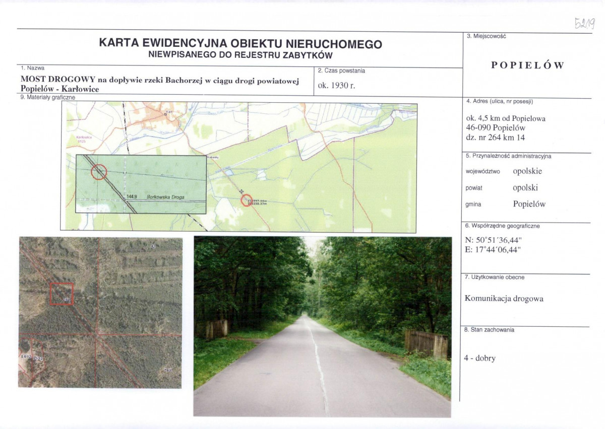 Karta obiektu niewpisanego do rejestru, skan nr 1