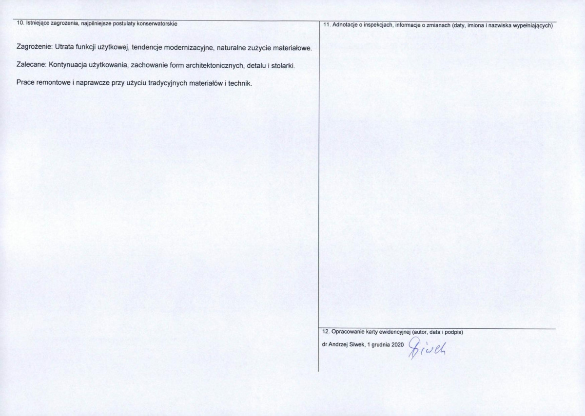 Karta obiektu niewpisanego do rejestru, skan nr 2