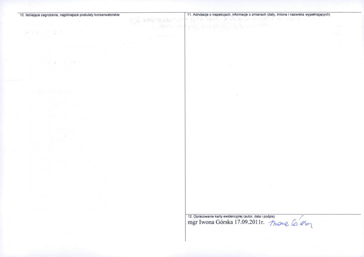 Karta obiektu niewpisanego do rejestru, skan nr 2