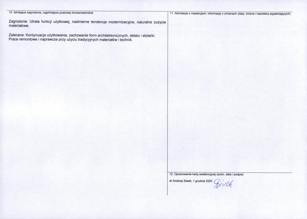 Karta obiektu niewpisanego do rejestru, skan nr 2