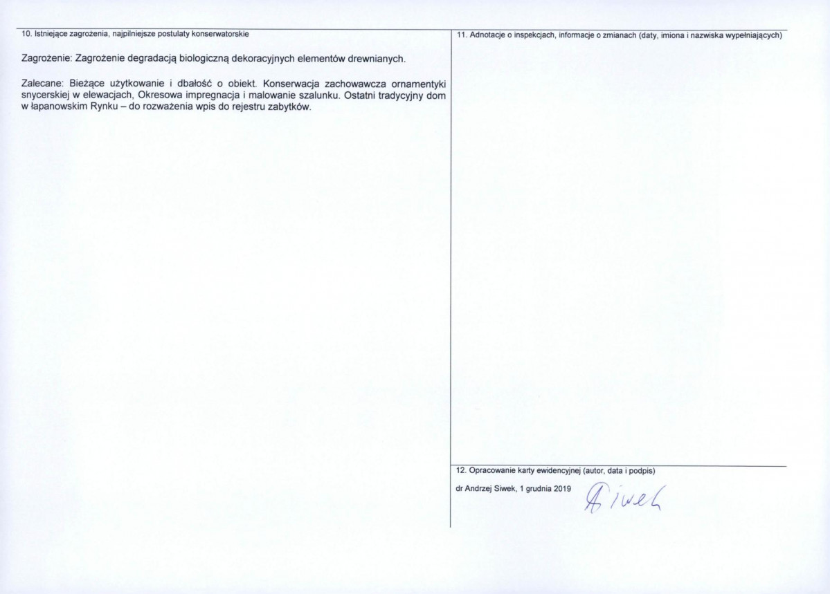 Karta obiektu niewpisanego do rejestru, skan nr 2