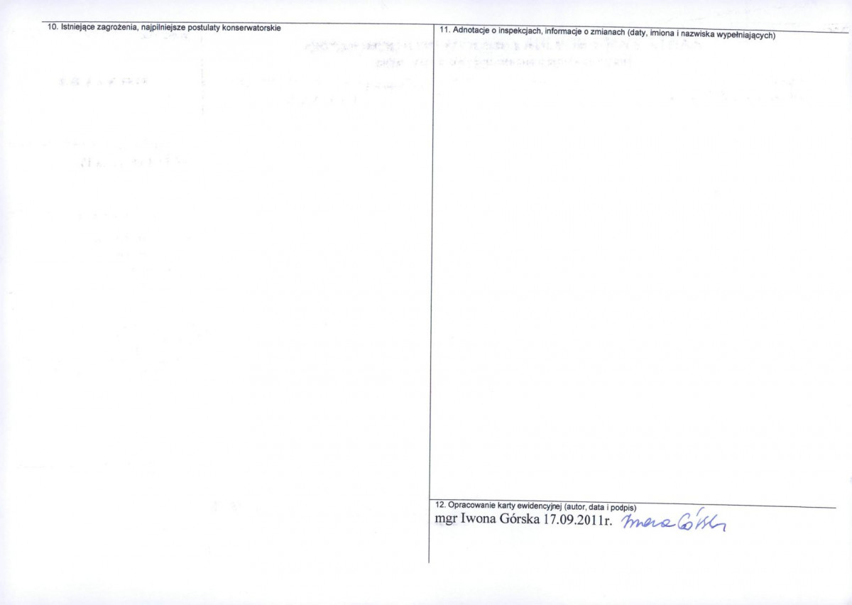 Karta obiektu niewpisanego do rejestru, skan nr 2