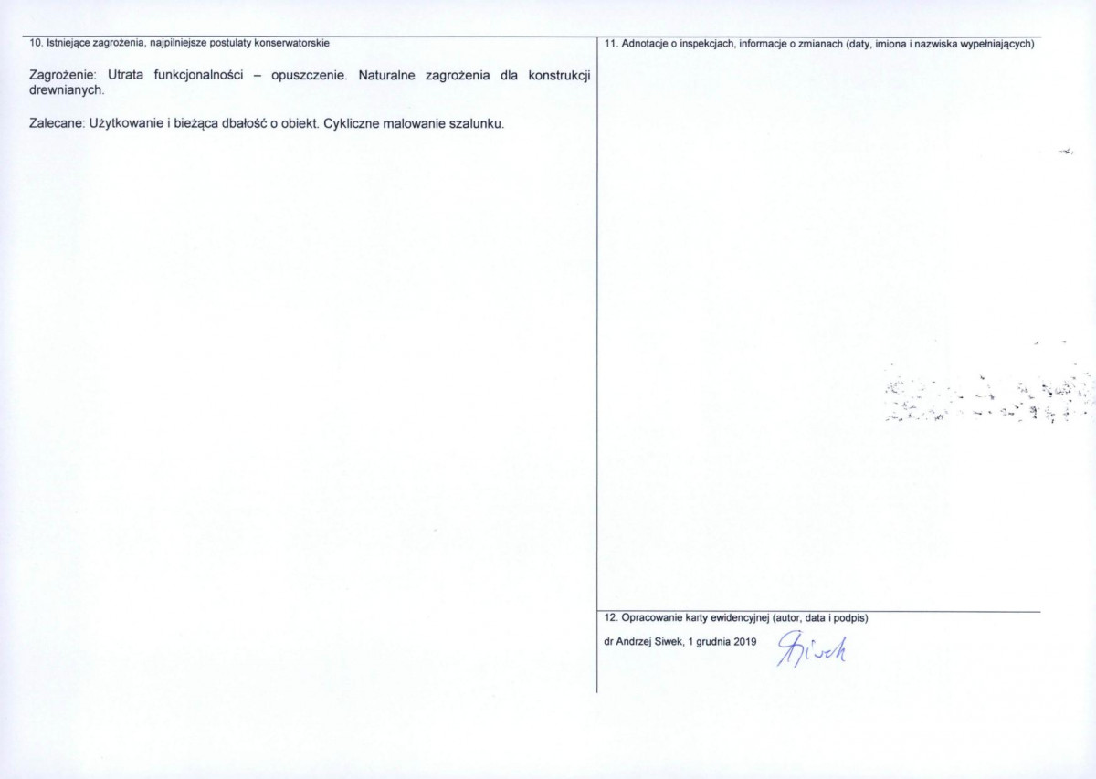 Karta obiektu niewpisanego do rejestru, skan nr 2