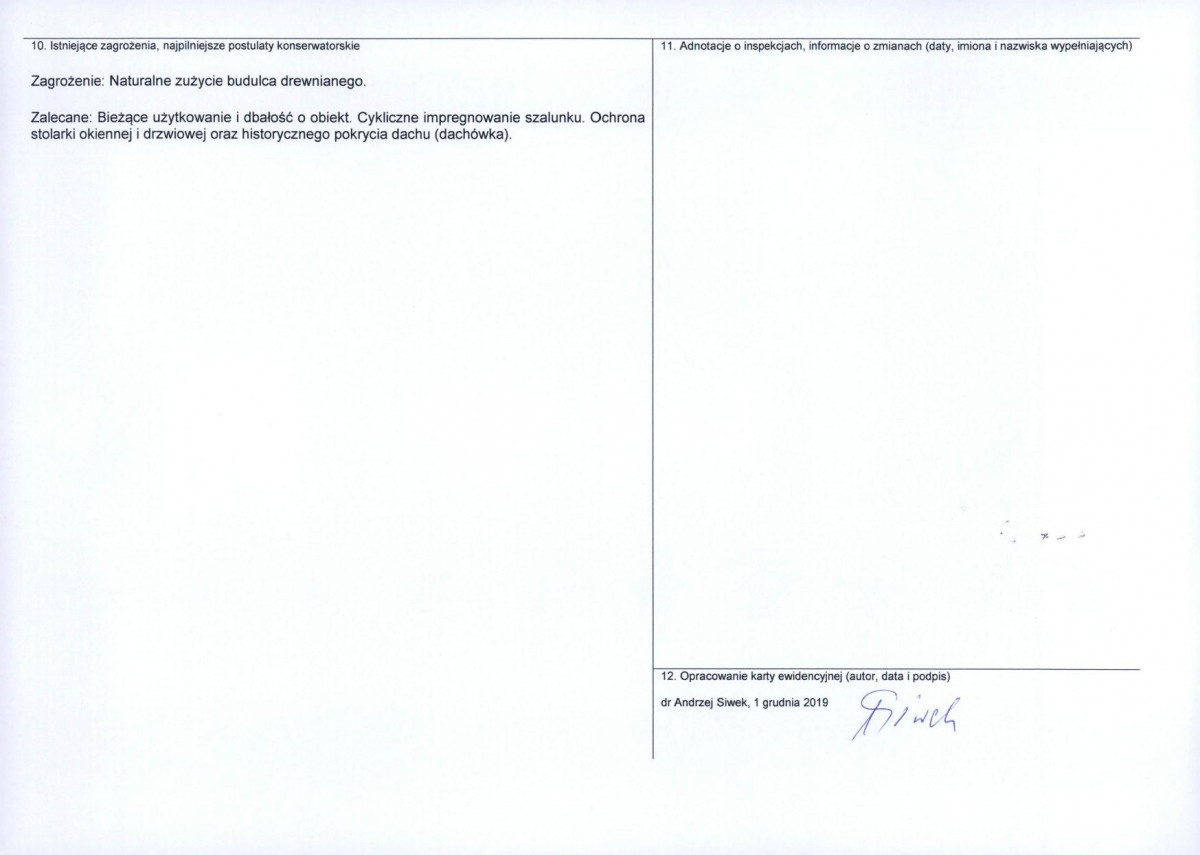 Karta obiektu niewpisanego do rejestru, skan nr 2