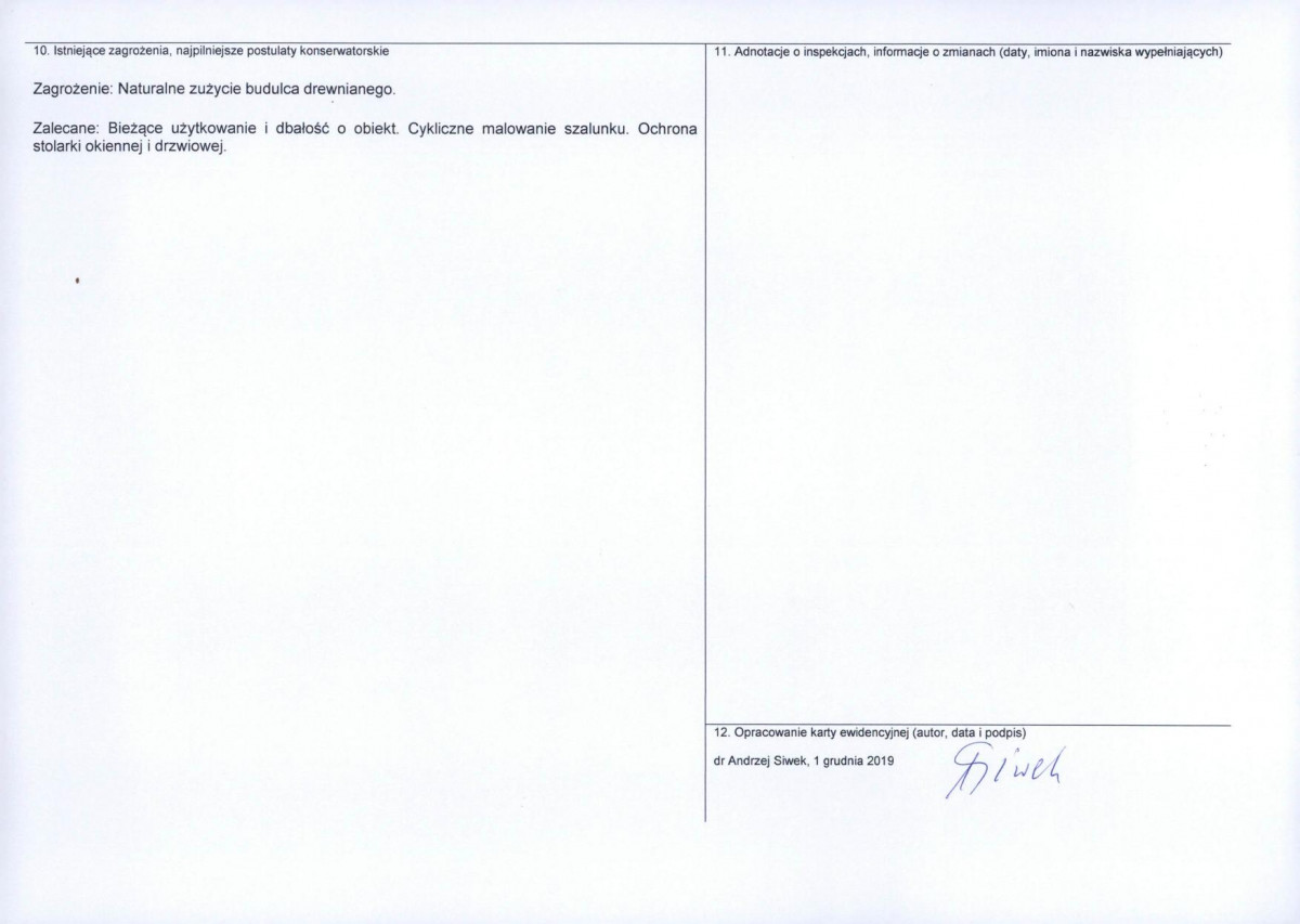 Karta obiektu niewpisanego do rejestru, skan nr 2
