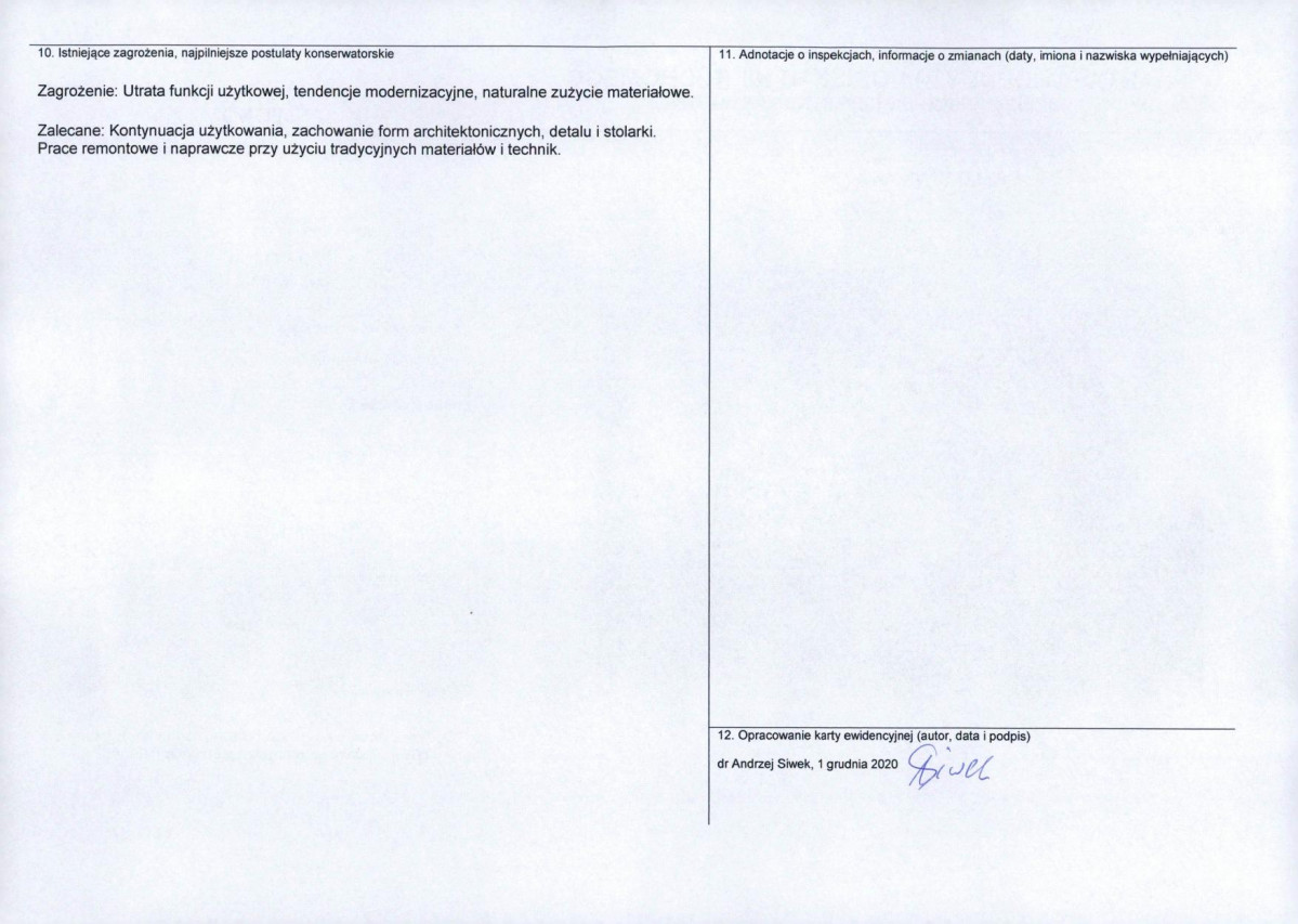 Karta obiektu niewpisanego do rejestru, skan nr 2