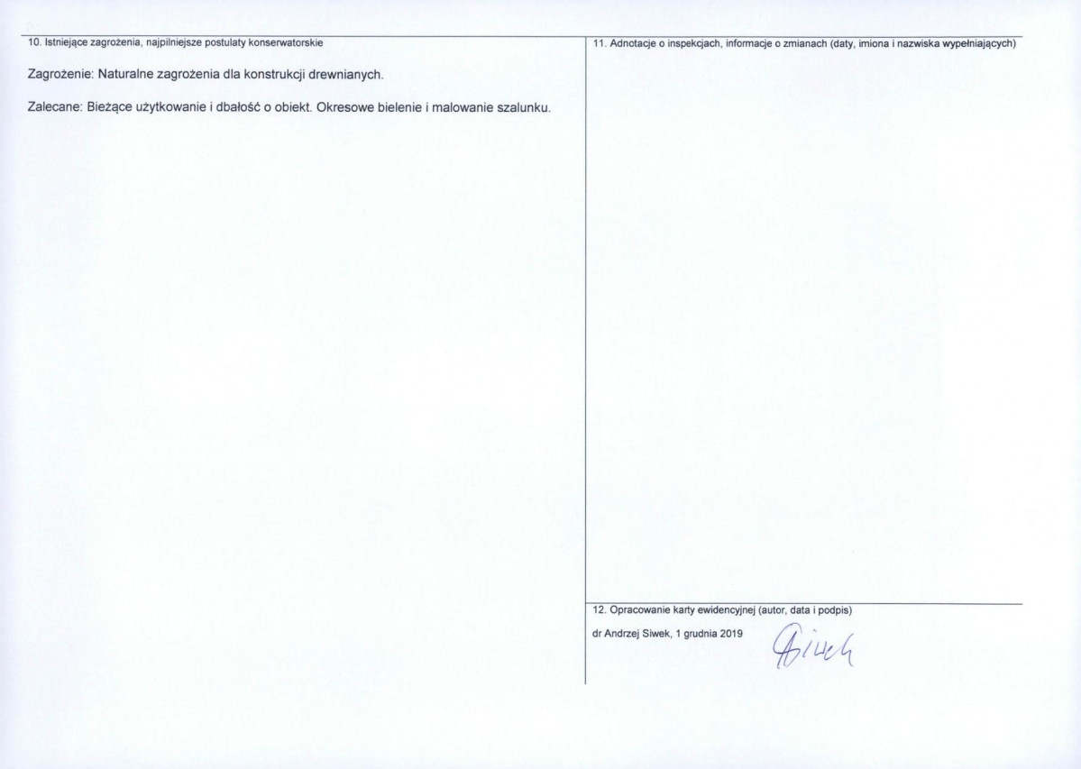 Karta obiektu niewpisanego do rejestru, skan nr 2