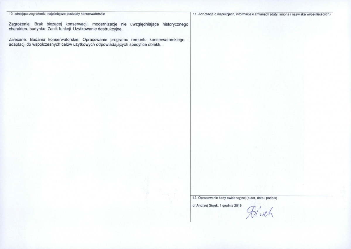 Karta obiektu niewpisanego do rejestru, skan nr 2