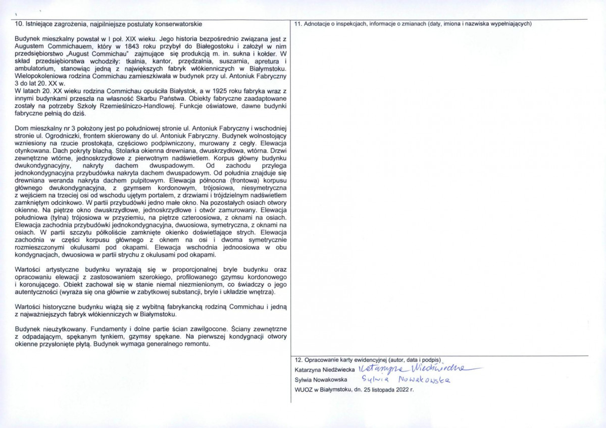 Karta obiektu niewpisanego do rejestru, skan nr 2