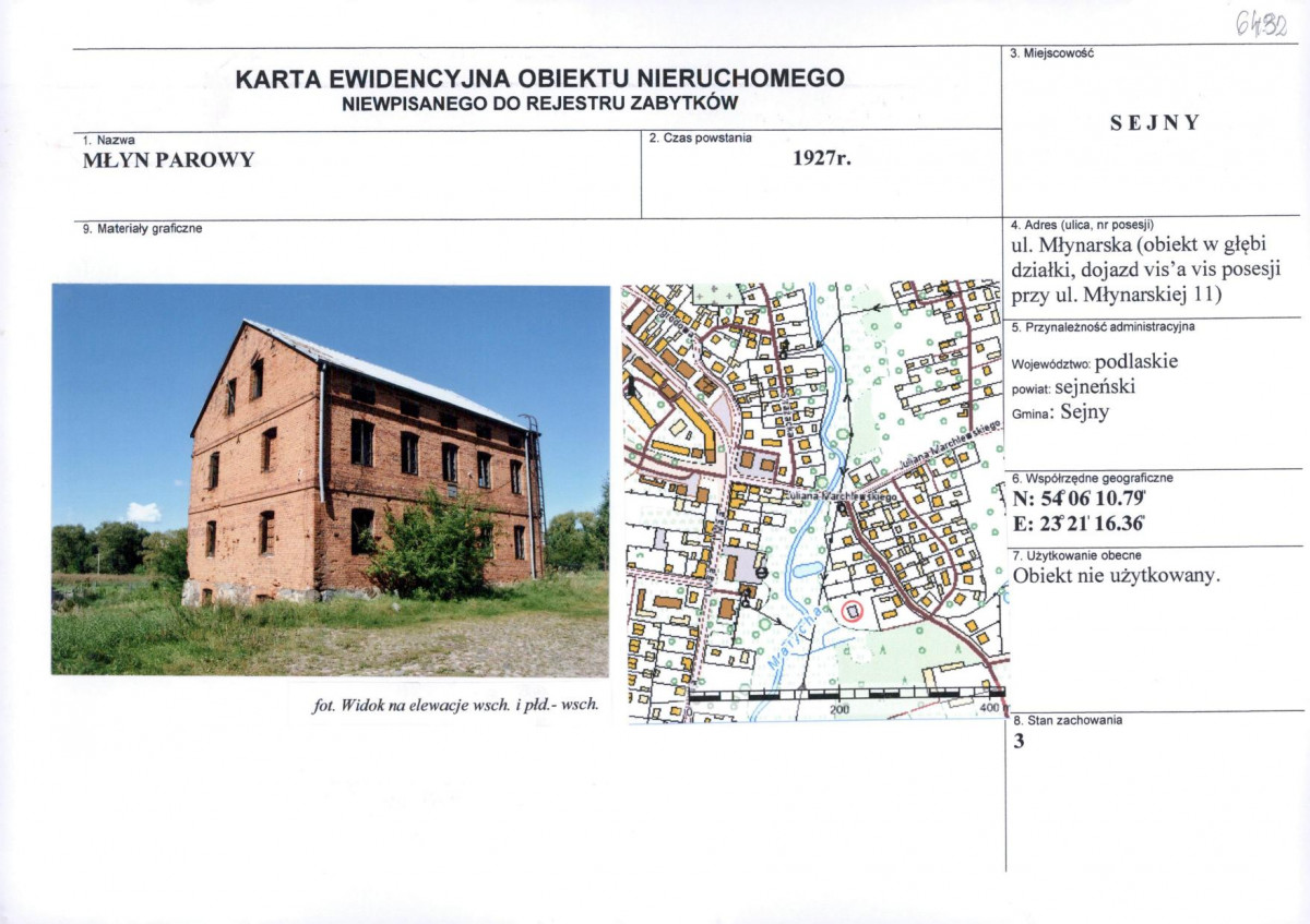KEZN - Karta obiektu niewpisanego do rejestru, skan nr 1
