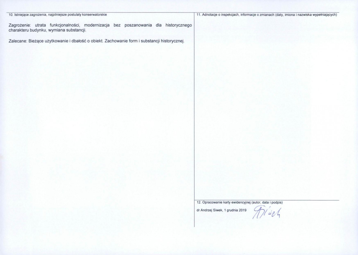 Karta obiektu niewpisanego do rejestru, skan nr 2