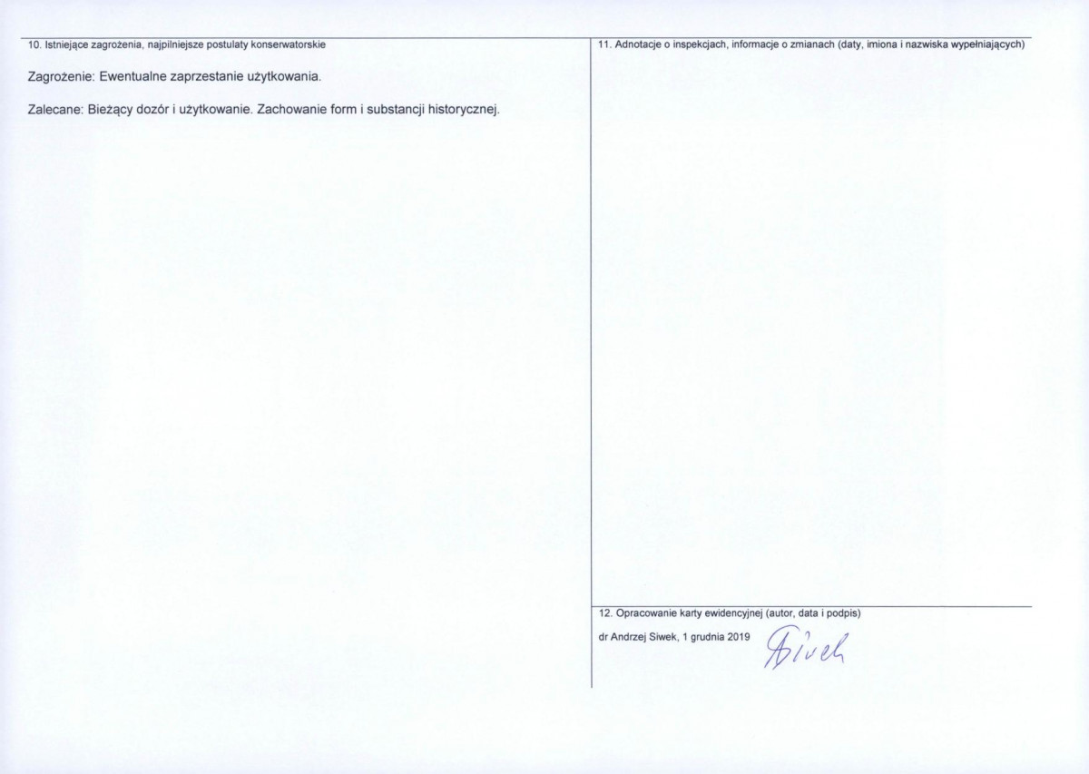 Karta obiektu niewpisanego do rejestru, skan nr 2