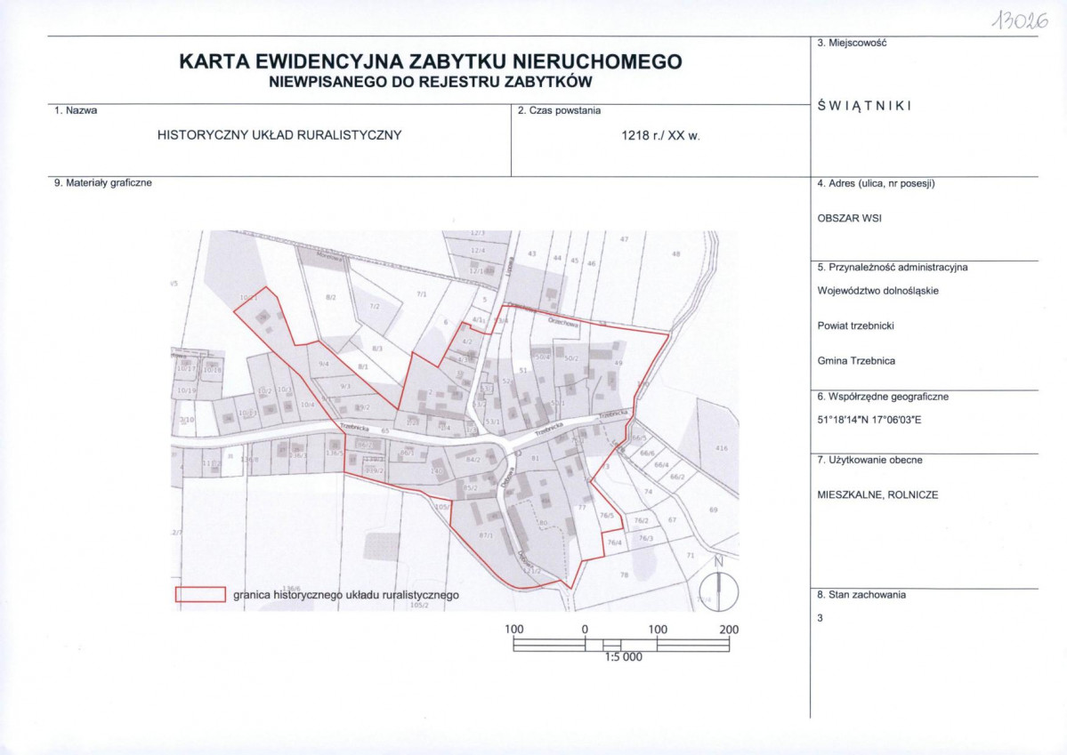 Karta obiektu niewpisanego do rejestru, skan nr 1