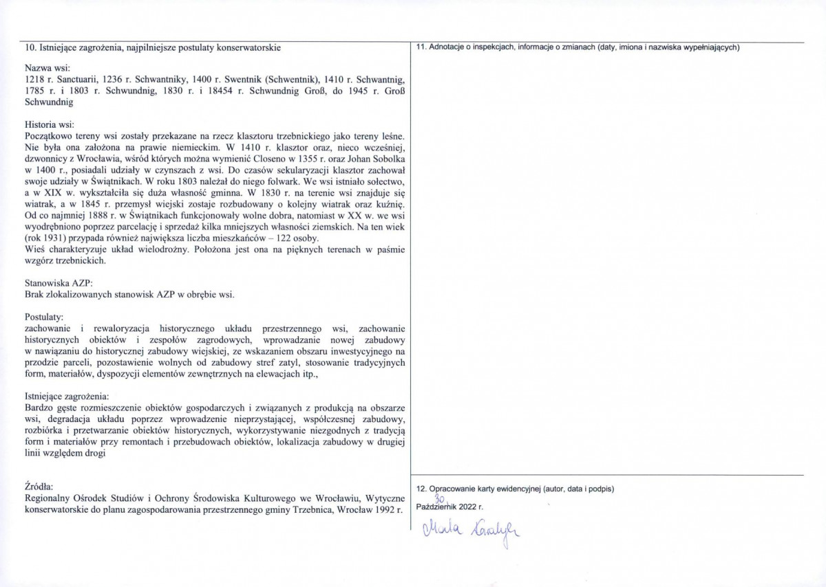 Karta obiektu niewpisanego do rejestru, skan nr 2