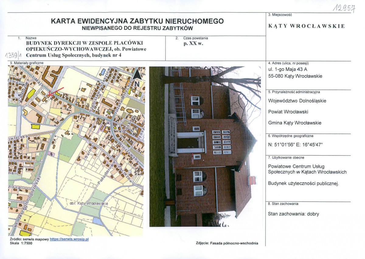 KEZN - Karta obiektu niewpisanego do rejestru, skan nr 1