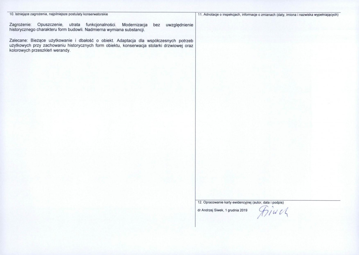 Karta obiektu niewpisanego do rejestru, skan nr 2