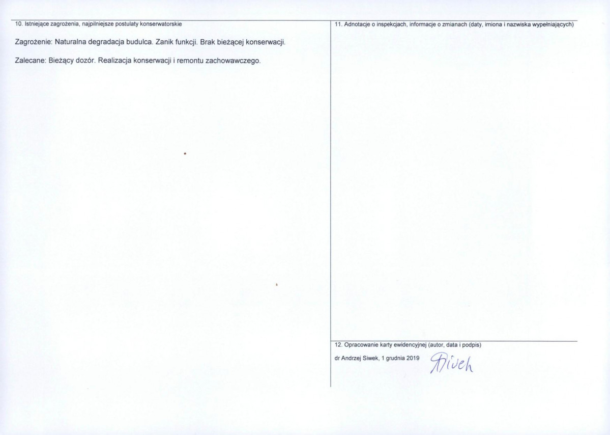 Karta obiektu niewpisanego do rejestru, skan nr 2