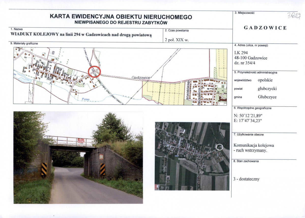 Karta obiektu niewpisanego do rejestru, skan nr 1