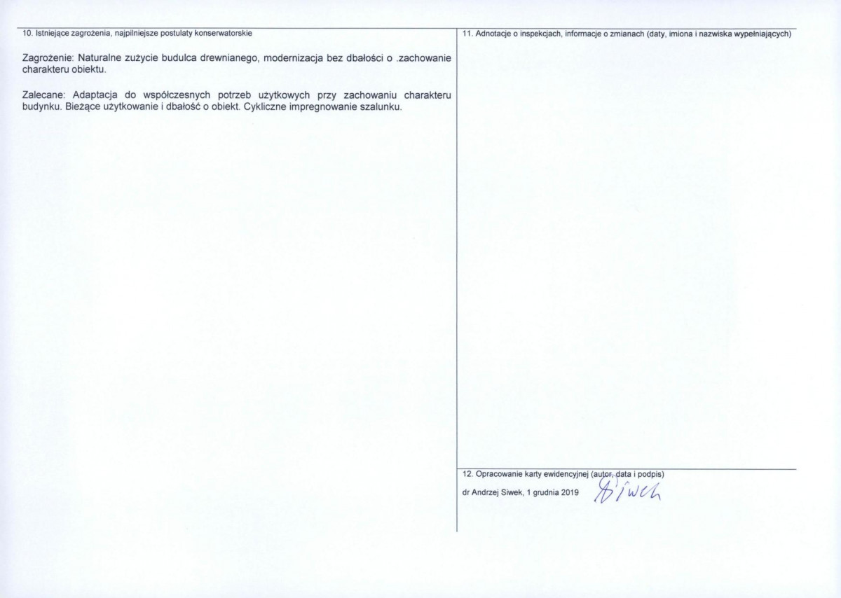 Karta obiektu niewpisanego do rejestru, skan nr 2