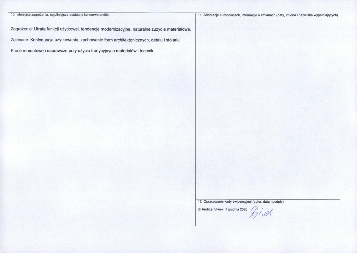 Karta obiektu niewpisanego do rejestru, skan nr 2
