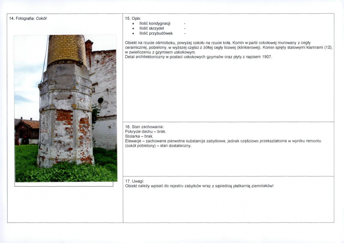 Karta obiektu niewpisanego do rejestru, skan nr 2