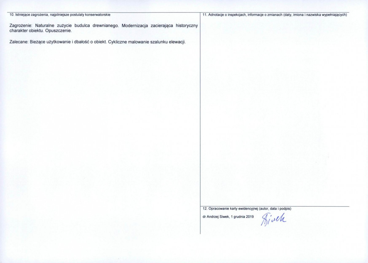 Karta obiektu niewpisanego do rejestru, skan nr 2