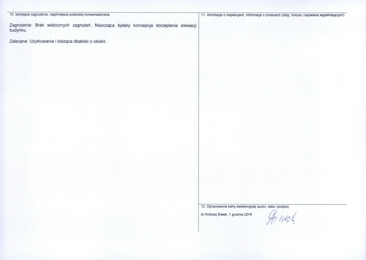 Karta obiektu niewpisanego do rejestru, skan nr 2