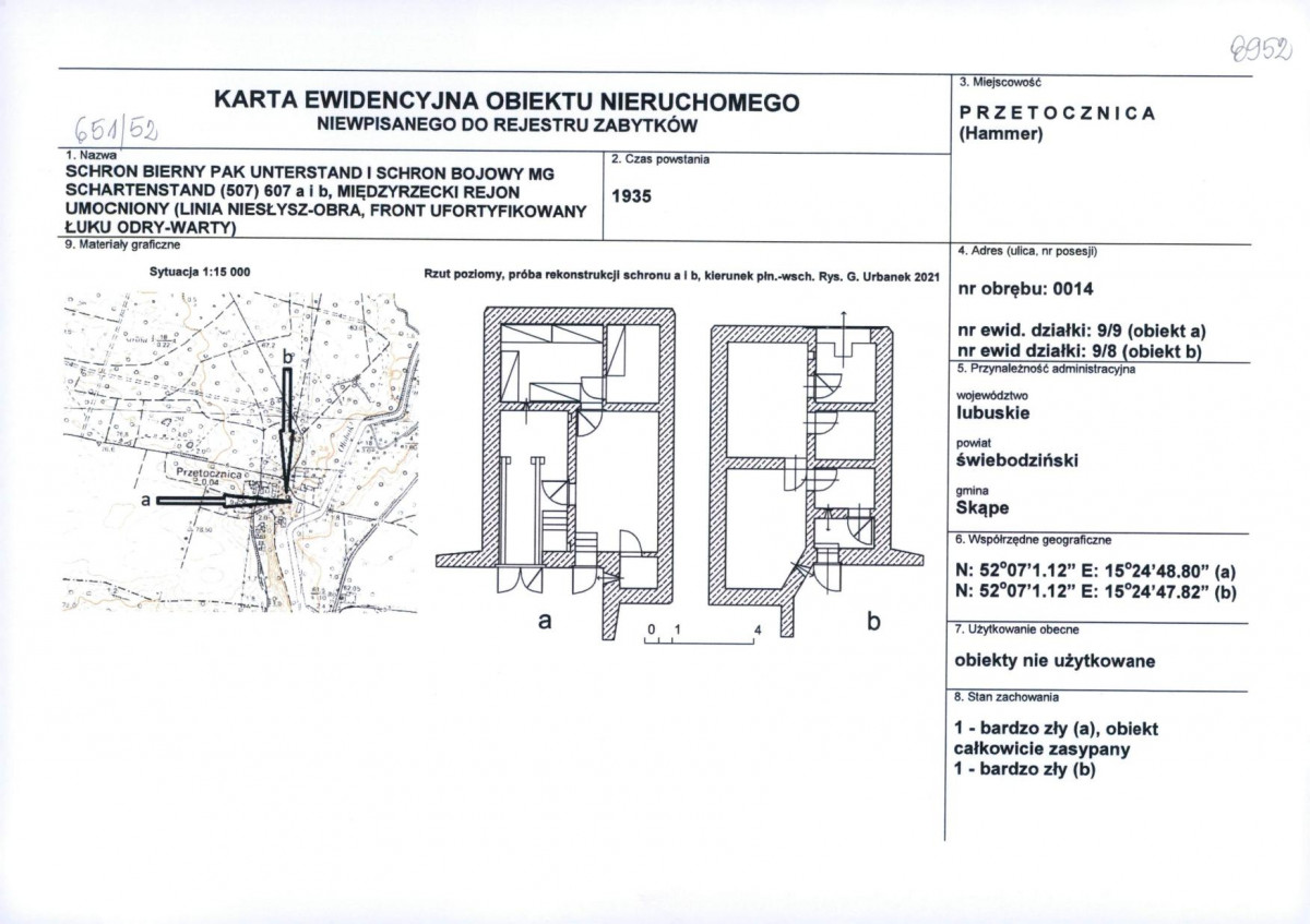 Karta obiektu niewpisanego do rejestru, skan nr 1