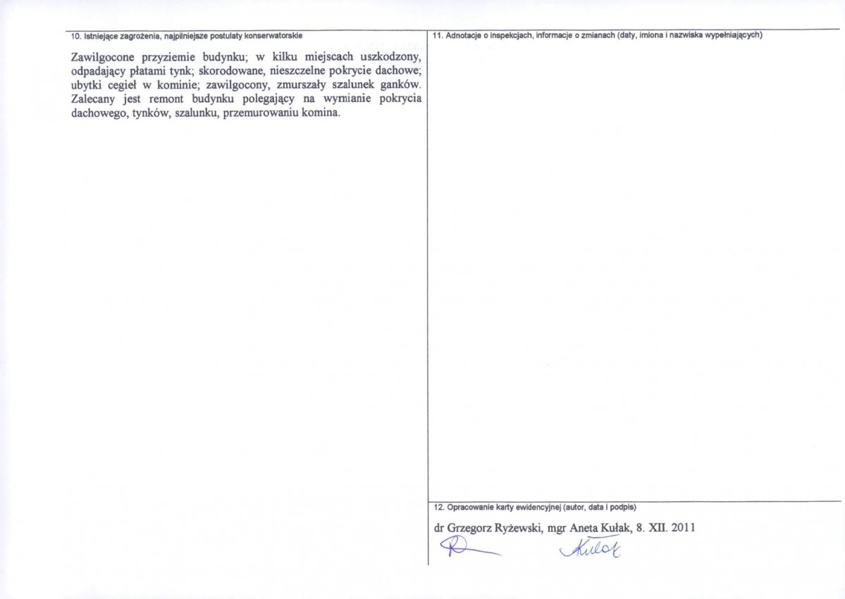 Karta obiektu niewpisanego do rejestru, skan nr 2