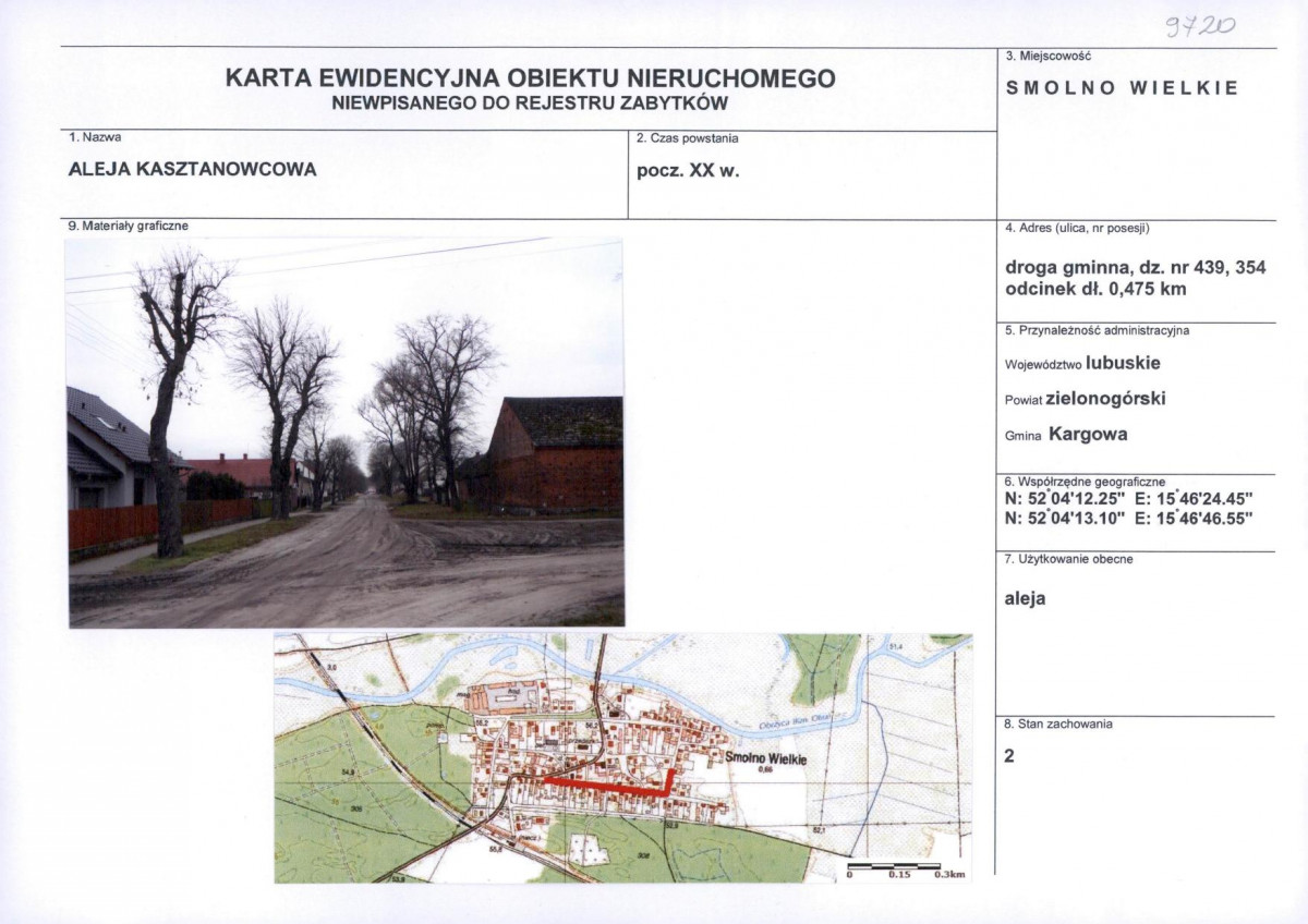 Karta obiektu niewpisanego do rejestru, skan nr 1