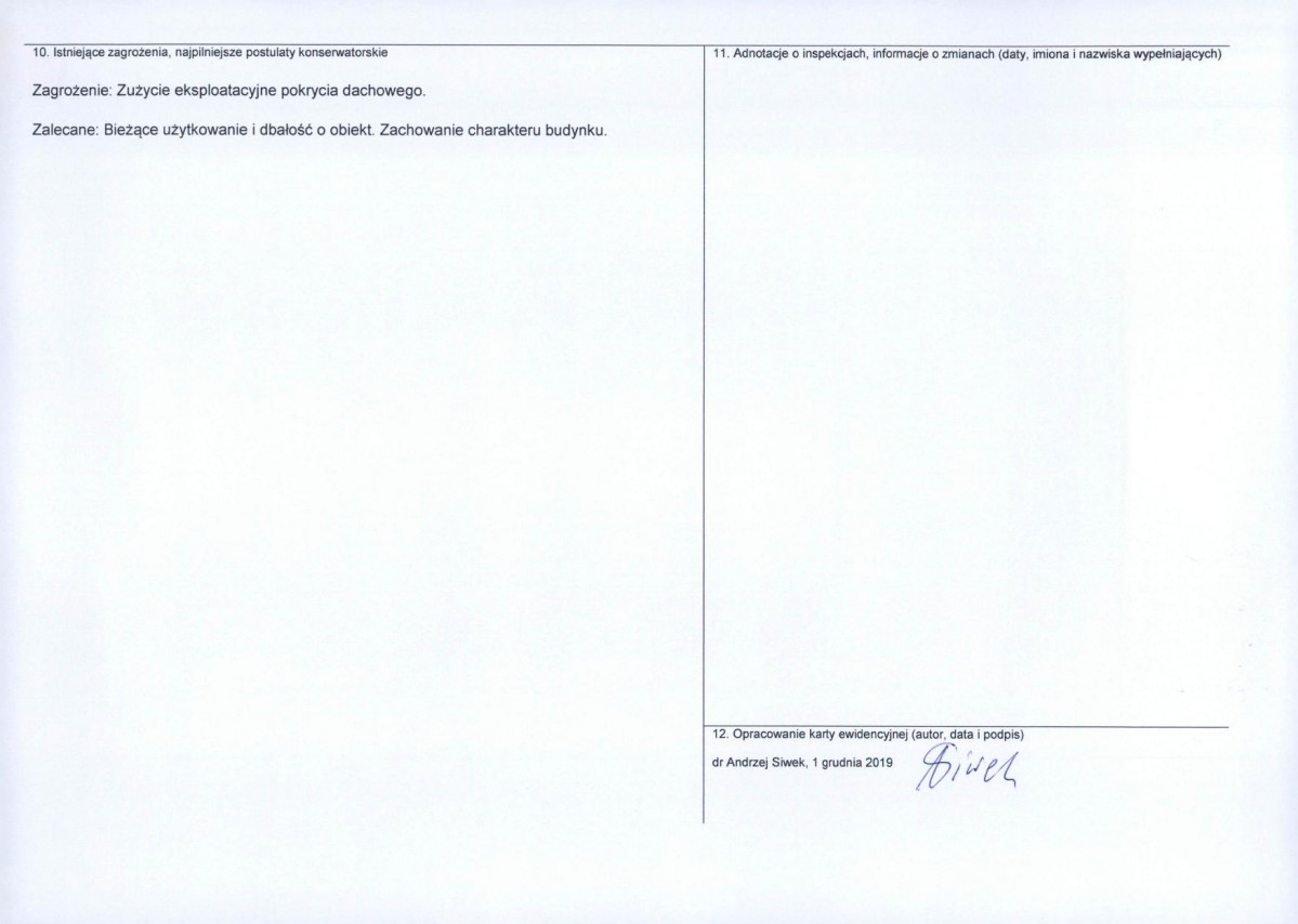 Karta obiektu niewpisanego do rejestru, skan nr 2