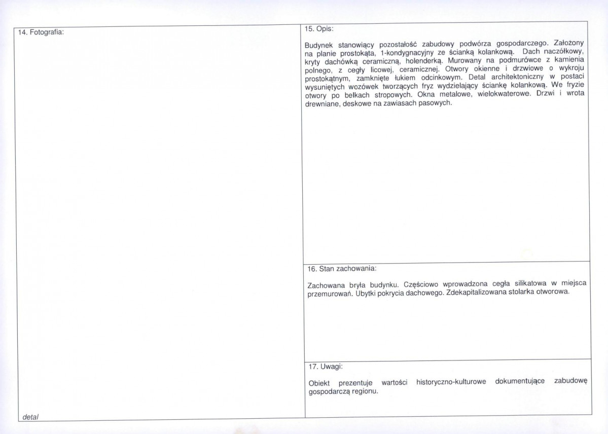 Karta obiektu niewpisanego do rejestru, skan nr 2