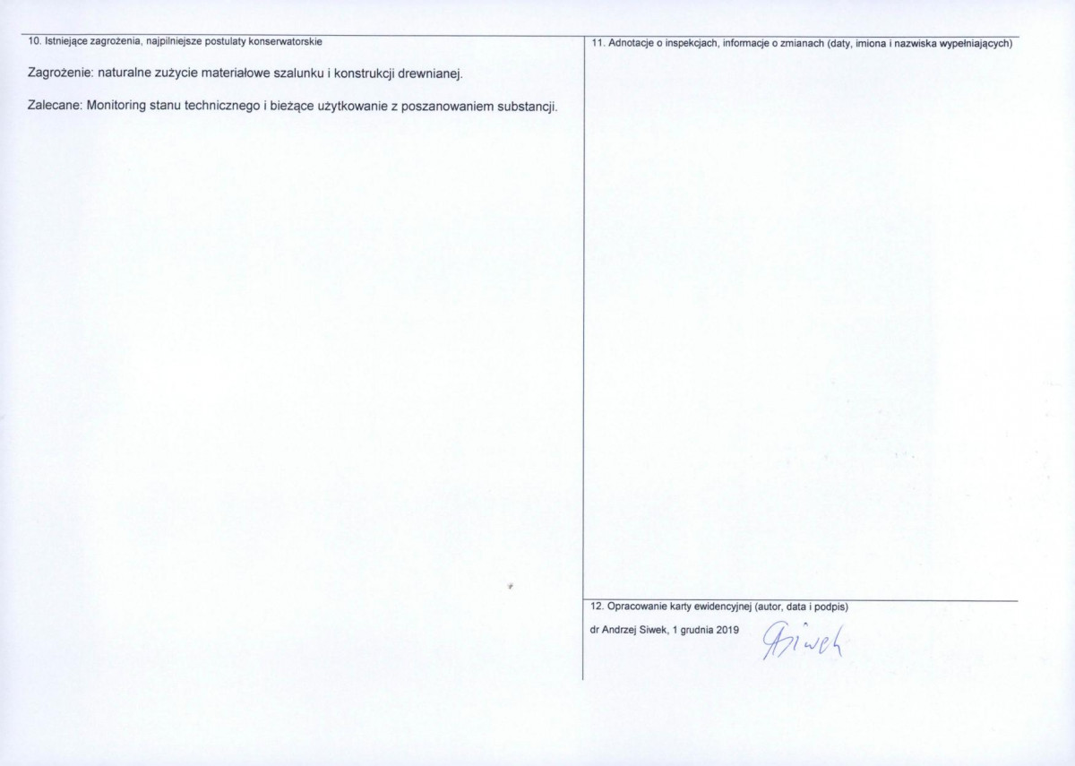 Karta obiektu niewpisanego do rejestru, skan nr 2