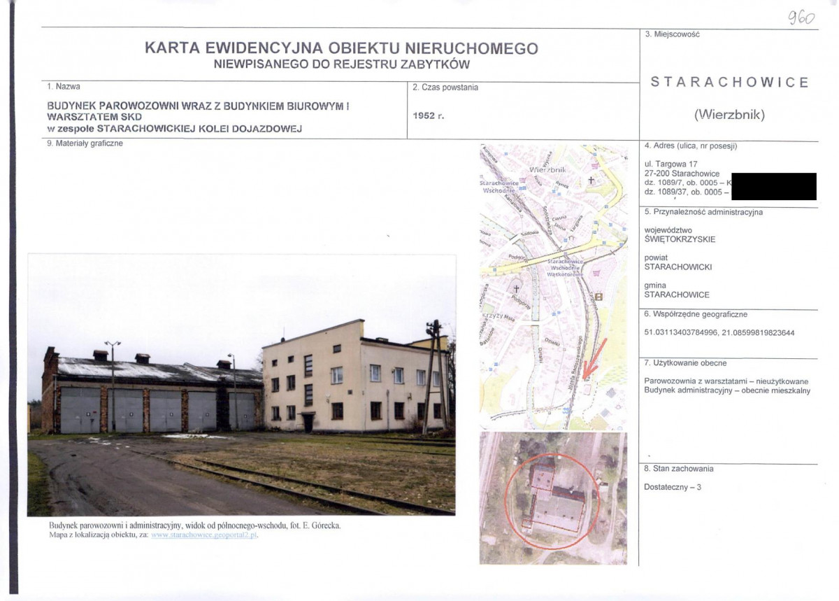 KEZN - Karta obiektu niewpisanego do rejestru, skan nr 1