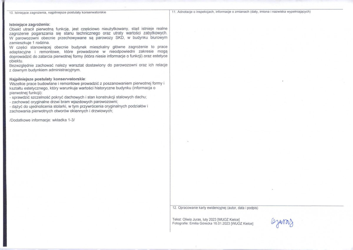 KEZN - Karta obiektu niewpisanego do rejestru, skan nr 2