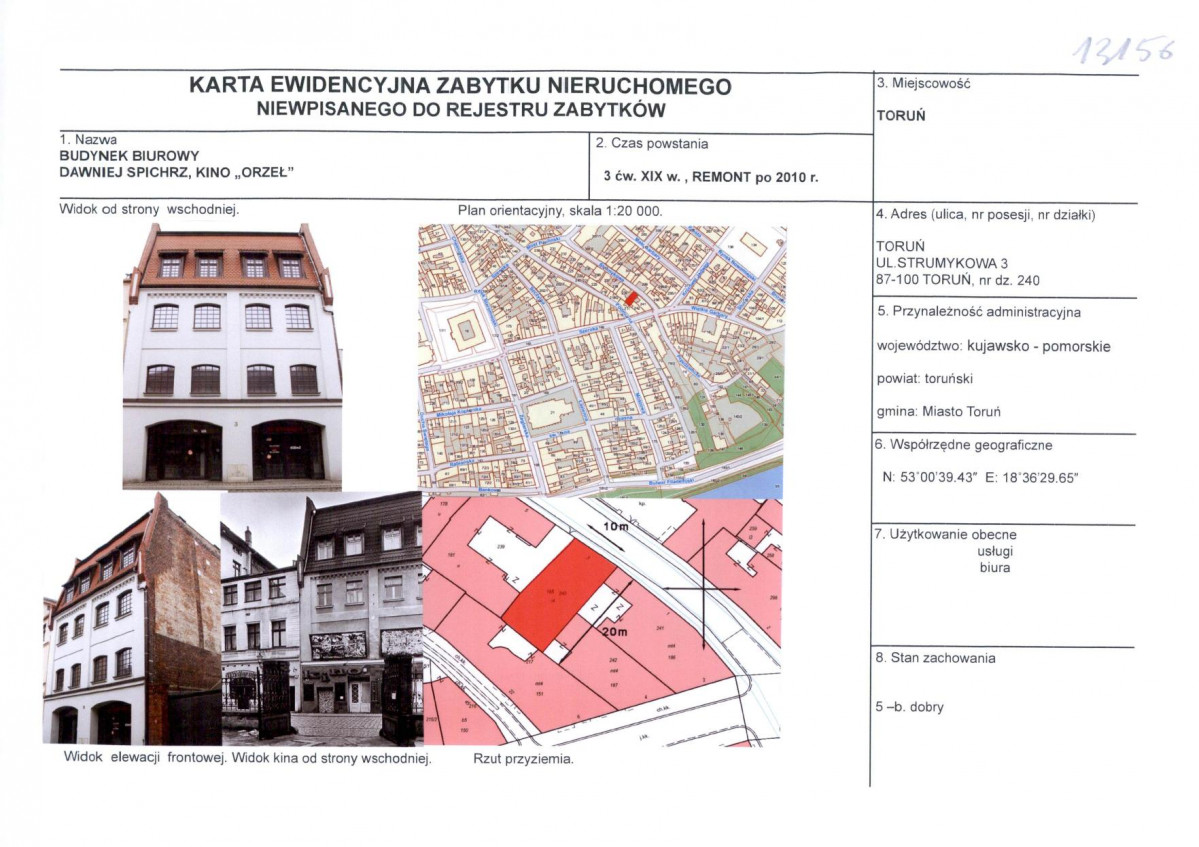 KEZN - Karta obiektu niewpisanego do rejestru, skan nr 1