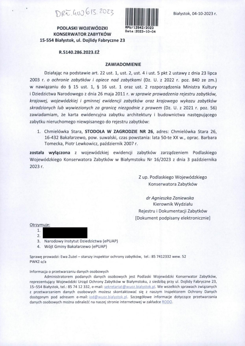 wyl - Wyłączenie z ewidencji, skan nr 1
