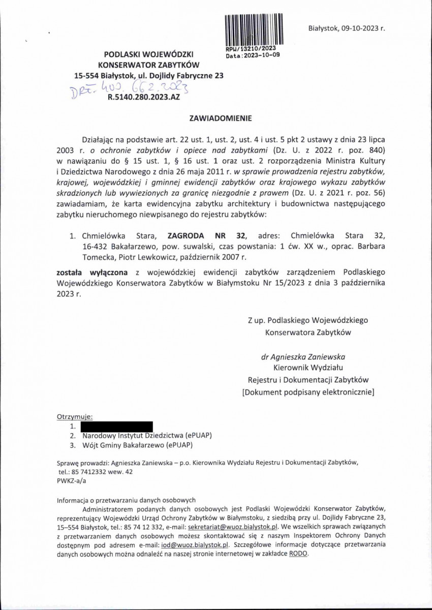 wyl - Wyłączenie z ewidencji, skan nr 1