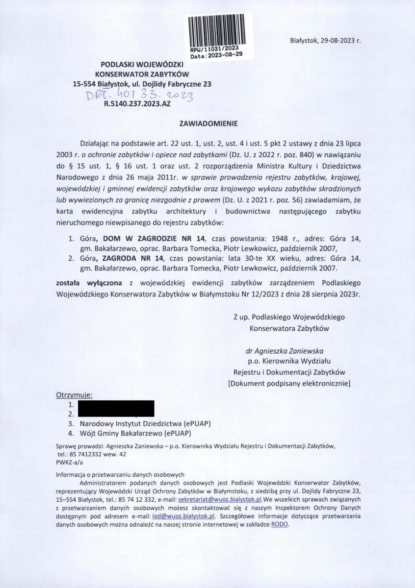 wyl - Wyłączenie z ewidencji, skan nr 1