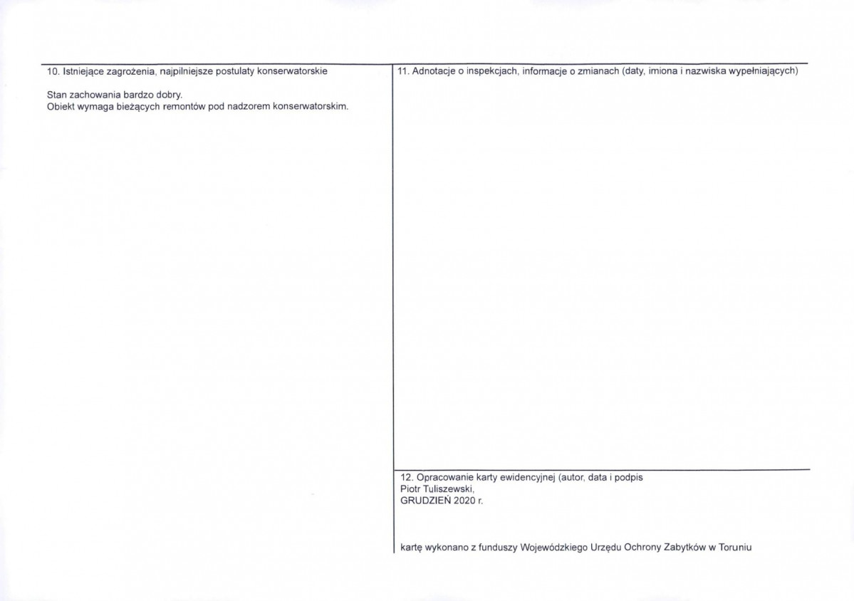 Karta obiektu niewpisanego do rejestru, skan nr 2
