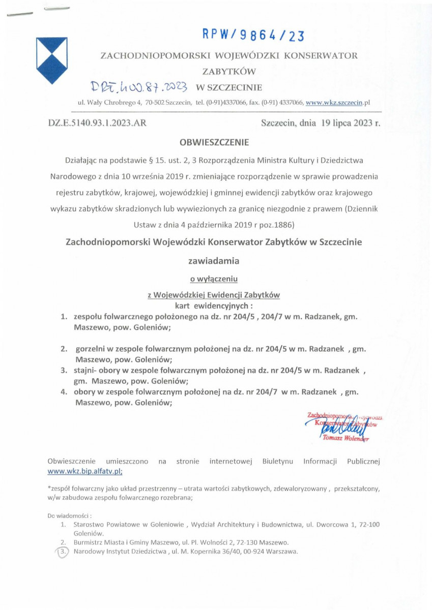 wyl - Wyłączenie z ewidencji, skan nr 1