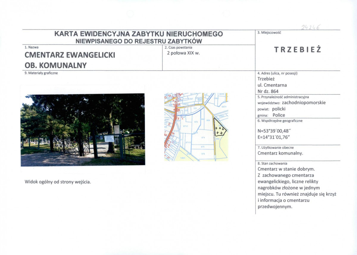 Karta obiektu niewpisanego do rejestru, skan nr 1