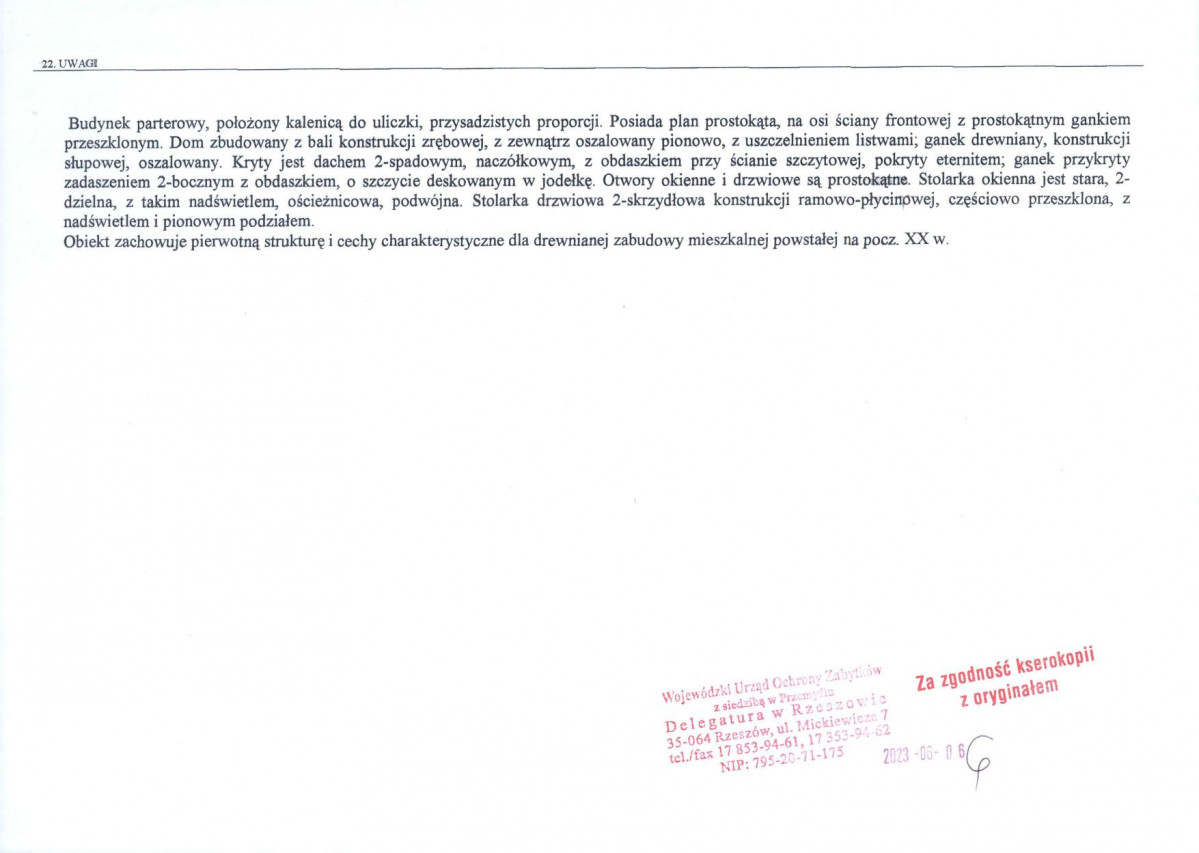 Karta obiektu niewpisanego do rejestru, skan nr 2