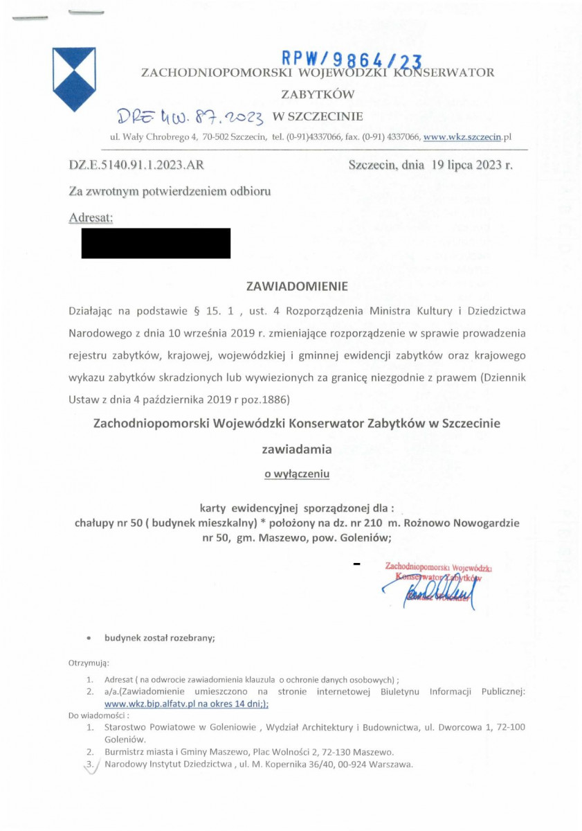 wyl - Wyłączenie z ewidencji, skan nr 1